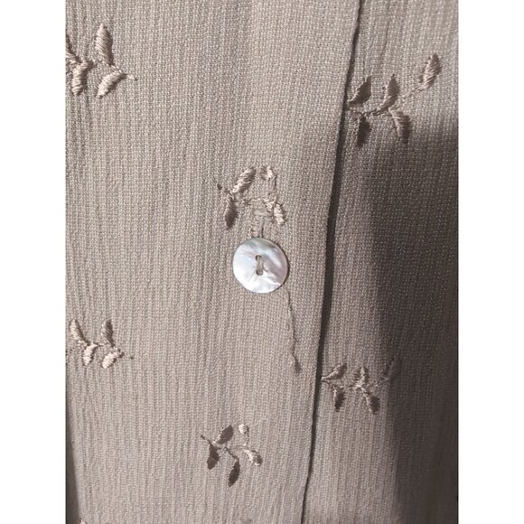 Miranda K Button Up Vintage Shirt Dress Size Unknown Shoulder Pads - Picture 2 of 6